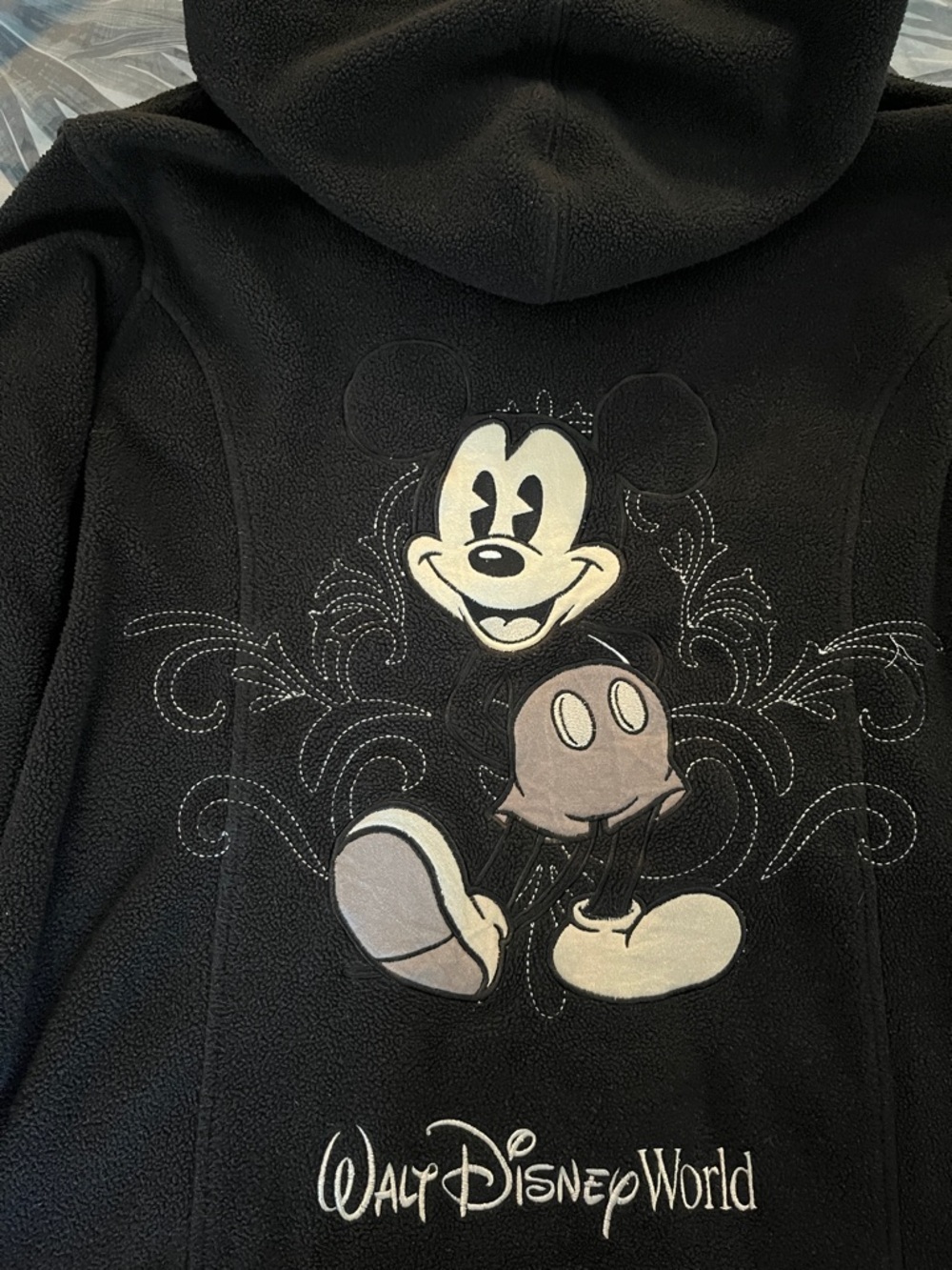 Disney Black Mickey Mouse Sherpa Zip Hoodie